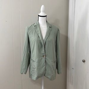 A new day | Target Linen Blazer Sage Green